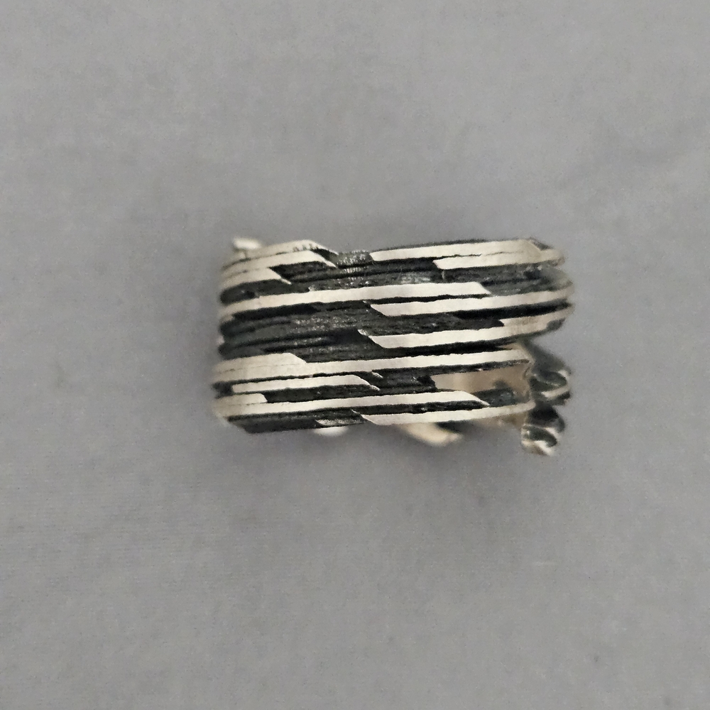 Textured Silver Ring - Picture 2 of 6